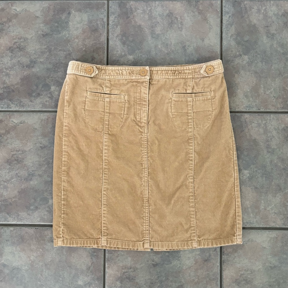 LOFT Beige Corduroy Pencil Skirt‎